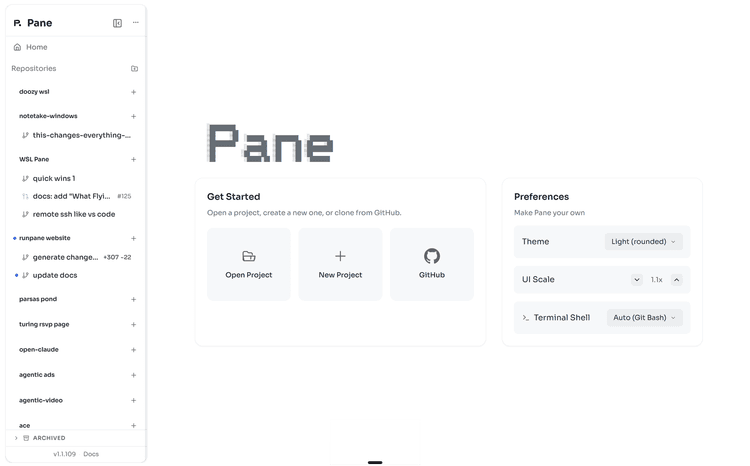 Pane - light theme